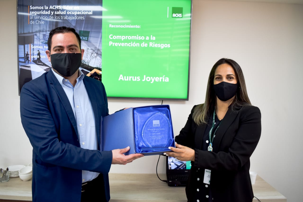 La ACHS entrega reconocimiento a Aurus Joyería por la gestión en Seguridad y Salud Ocupacional 2019-2020