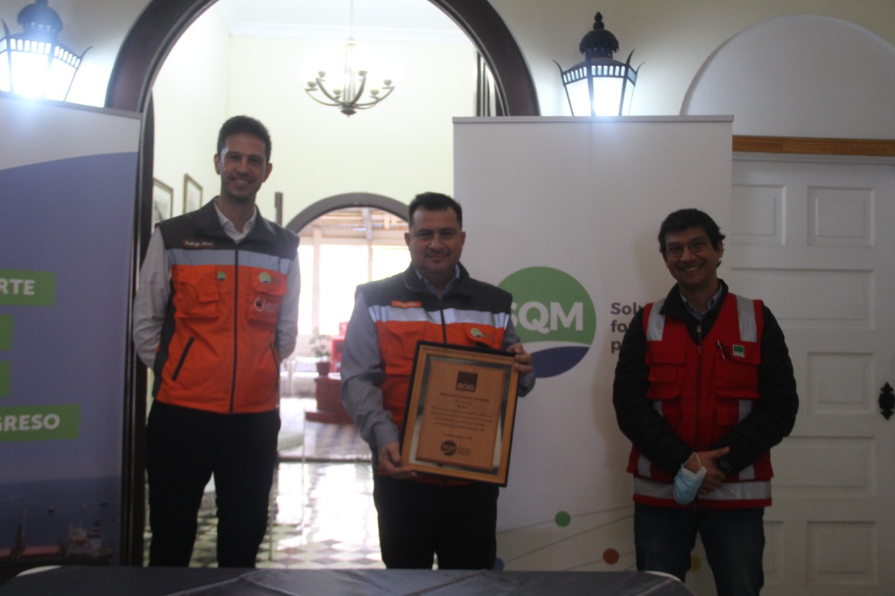 Puerto Tocopilla SQM recibe reconocimiento por 2 años sin accidentes con tiempo perdido