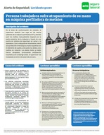 Persona trabajadora sufre atrapamiento de su mano
en máquina perfiladora de metales