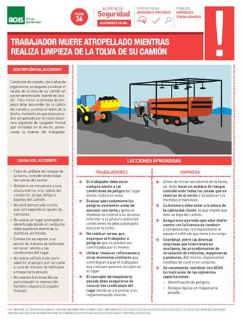 Alerta fatal - Limpieza camión