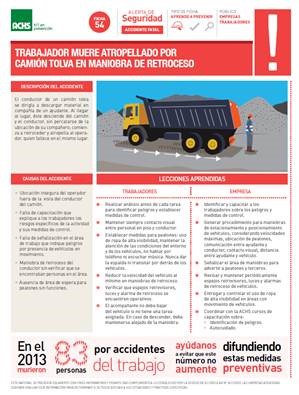 Alerta fatal - Retroceso tolva