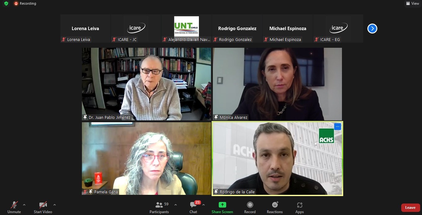 Seminario web de ICARE reúne importantes exponentes de seguridad social en torno a la Salud Mental