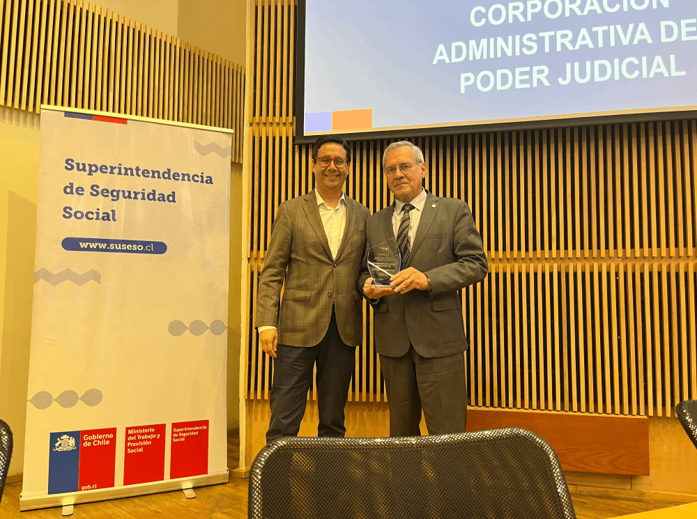 El Poder judicial es reconocido por la SUSESO tras destacada gestión de riesgos psicosociales junto a la Achs